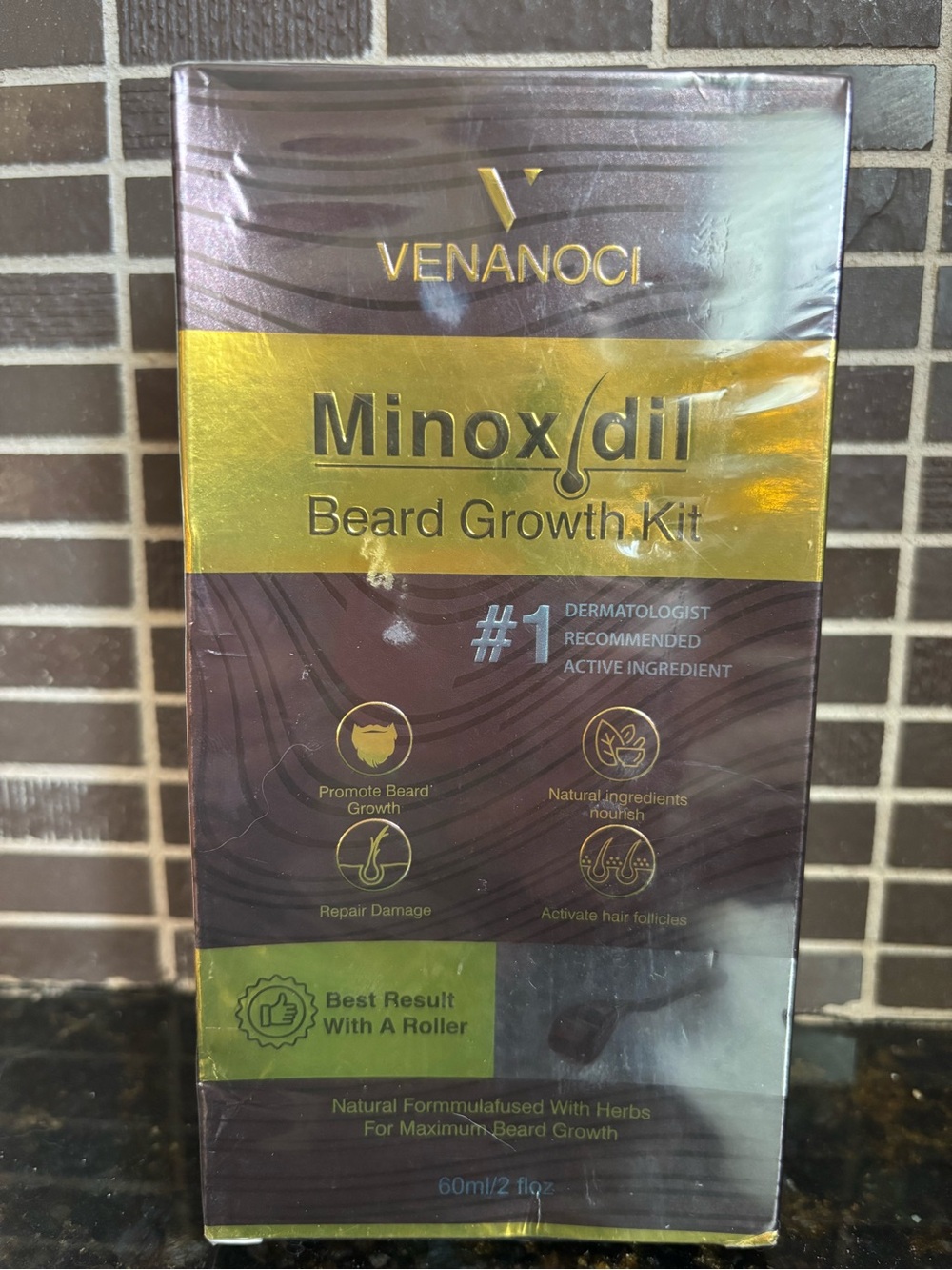 VENANOCI 5% Minoxidil Hair & Beard Growth Kit + Roller 60ml NEW